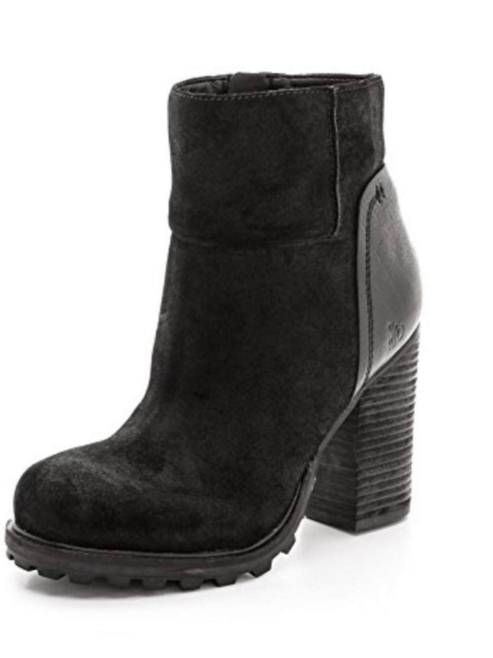 Sam Edelman - Franklin Black Suede Block Heel Lug Boots 4” - women’s 8